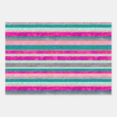 Hot Pink Strip Geschenkwrap Geschenkpapier Set (Vorderseite)