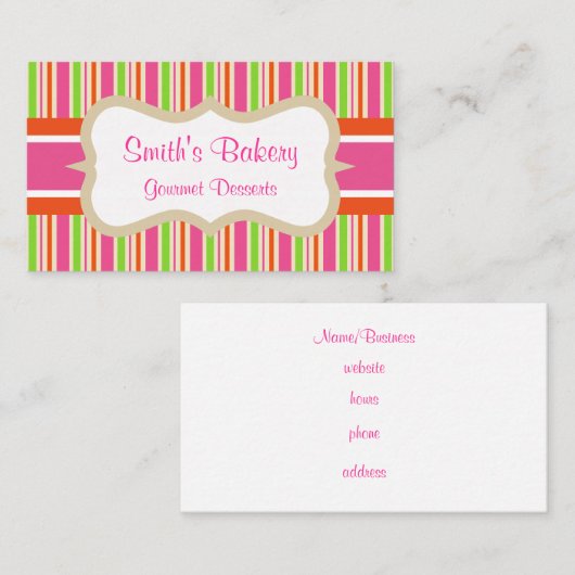 Hot-Pink-Strip-Visitenkarte Visitenkarte (Vorne/Hinten)