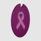 Hot Pink Style Ribbon Awareness Carbon Fibre Ornament (Vorderseite)