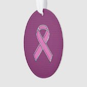 Hot Pink Style Ribbon Awareness Carbon Fibre Ornament (Vorderseite)