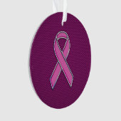 Hot Pink Style Ribbon Awareness Carbon Fibre Ornament (Vorderseite)