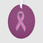 Hot Pink Style Ribbon Awareness Carbon Fibre Ornament (Vorderseite)