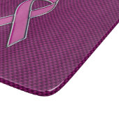 Hot Pink Style Ribbon Awareness Carbon Fibre Schneidebrett (Ecke)