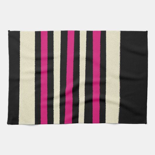Hot Pink Stylish Trendy Geschirrtuch (Horizontal)