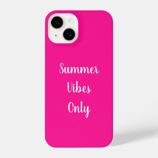 Hot Pink Summer Vibes only Typografie iPhone Hülle (Rückseite)
