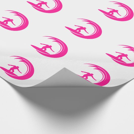 Hot Pink Surfing Geschenkpapier (Ecke)