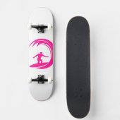 Hot Pink Surfing Skateboard (Vorne)