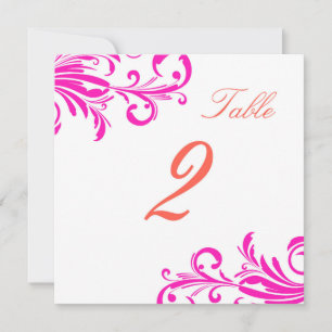 Hot Pink Swanky Wirbel Tabelle 2 Einladung