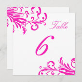 Hot Pink Swanky Wirbel Tabelle 6 Einladung (Vorne/Hinten)