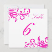 Hot Pink Swanky Wirbel Tabelle 6 Einladung (Rückseite)
