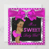 Hot Pink Sweet Baby Shower Girl American Einladung (Vorderseite)