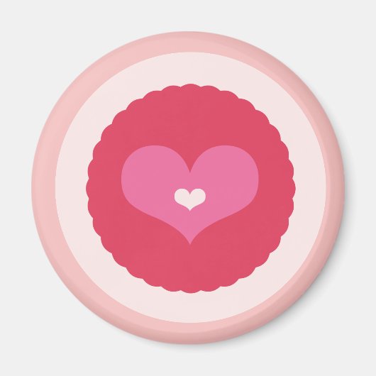 Hot Pink Sweetheart Liebe Kallop Valentinstag Magnet (Vorne)