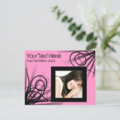 Hot Pink Swirl Party Einladung (Stehend Vorderseite)