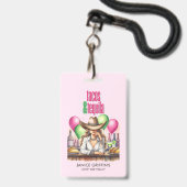 Hot Pink Tacos Birthday Bachelorette Brautparty Ausweis (Front with Lanyard)