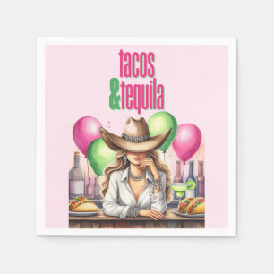 Hot Pink Tacos Birthday Bachelorette Brautparty Serviette