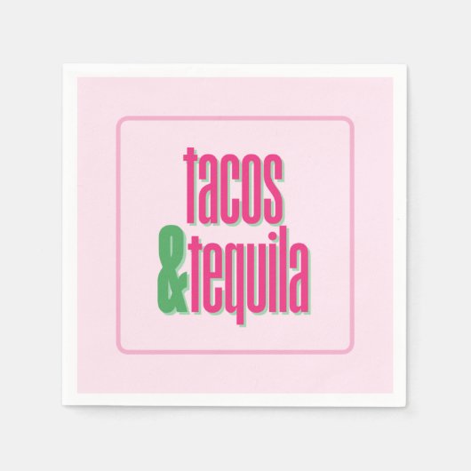 Hot Pink Tacos Birthday Bachelorette Brautparty Serviette (Vorderseite)