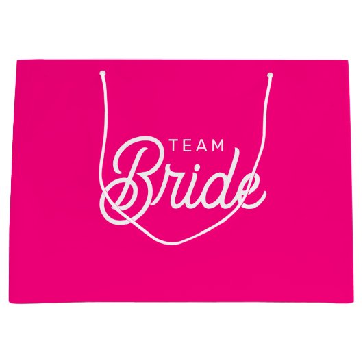 Hot Pink Team Bridge Custom Geschenktasche Große Geschenktüte (Vorderseite)