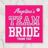 Hot Pink Team Bridge Junggeselinnen-Abschied Geschenkanhänger (Rückseite)