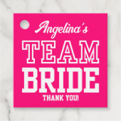 Hot Pink Team Bridge Junggeselinnen-Abschied Geschenkanhänger (Vorderseite)