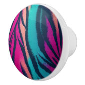 Hot Pink Tiger Streifen Keramikknauf (Rechts)