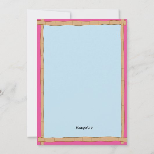 Hot Pink Tikki Torch Party Einladung (Rückseite)