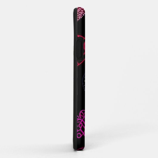 Hot Pink Triptychon Kunst Case-Mate iPhone Hülle (Hinten/Rechts)