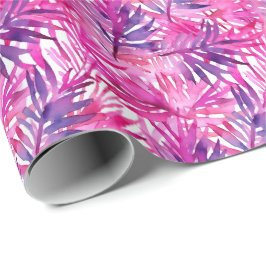 Hot Pink Tropical Dschungel Palm Leaf Geschenkpapier