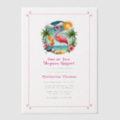 Hot-Pink Tropical Flamingo Graduation Party Pergament Einladungen (Vorderseite)