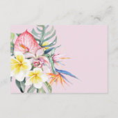Hot Pink Tropical Floral Botanical Wedding Begleitkarte (Rückseite)