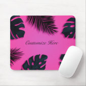 Hot Pink Tropical Palm Blätter Island Personalisie Mousepad (Mit Mouse)