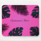 Hot Pink Tropical Palm Blätter Island Personalisie Mousepad (Vorne)