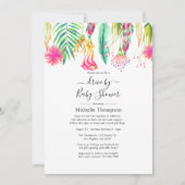 Hot-Pink Tropical Summer Drive by Dusche Einladung (Vorderseite)