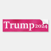 Hot Pink Trump Wahlkampf 2024 Autoaufkleber (Vorne)