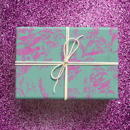 Hot Pink & Turquoise Wildblume Art Geschenkpapier Set