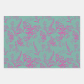 Hot Pink & Turquoise Wildblume Art Geschenkpapier Set (Vorderseite)