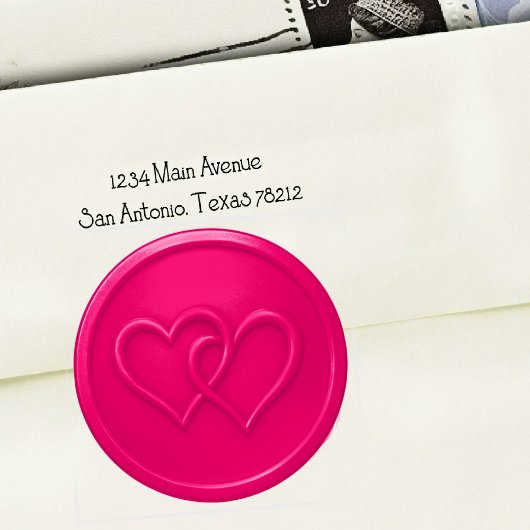 Hot Pink Two Hearts Intertwined Wedding Runder Aufkleber