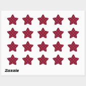 Hot Pink über Red Stylish Damask Muster Stern-Aufkleber (Blatt)