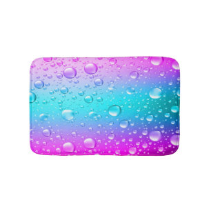 Hot Pink und Aqua Blauer Wassertropfen Badematte