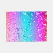 Hot Pink und Aqua Blauer Wassertropfen Fleecedecke (Vorderseite (Horizontal))