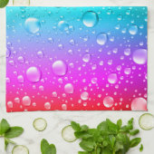 Hot Pink und Aqua Blauer Wassertropfen Geschirrtuch (Gefaltet)