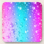 Hot Pink und Aqua Blauer Wassertropfen Getränkeuntersetzer (Vorderseite)