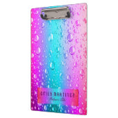 Hot Pink und Aqua Blauer Wassertropfen Klemmbrett (Links)
