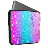 Hot Pink und Aqua Blauer Wassertropfen Laptopschutzhülle (Vorne Rechts)