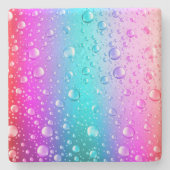 Hot Pink und Aqua Blauer Wassertropfen Steinuntersetzer (Vorderseite)
