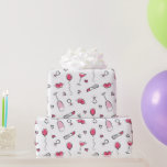 Hot Pink und Black Bridal Doodles Geschenkpapier<br><div class="desc">Weißes Verpackungspapier mit Doodles zum Thema Braut in schwarz,  blassrosa und heiß rosa für ein Brautparty oder einen Junggeselinnen-Abschied. Das Doodle-Muster umfasst Diamantringe,  Cocktailbrillen,  glänzende Lippen,  Ballons,  Herzen und Lippensticks.</div>