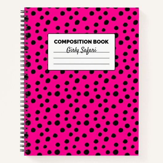 Hot Pink und Black Cheetah Spots Komposition Notizblock (Vorderseite)