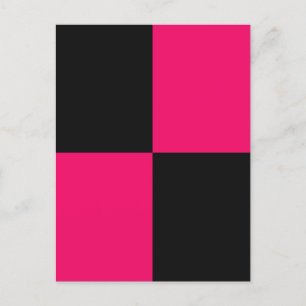 Hot Pink und Black Color Blocks Feiertagspostkarte