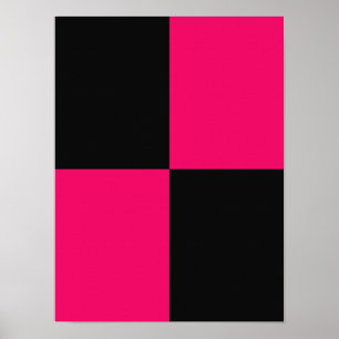 Hot Pink und Black Color Blocks Poster