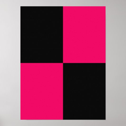 Hot Pink und Black Color Blocks Poster (Vorne)