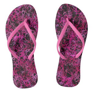 Hot Pink und Black Electric Lines 5078 Badesandalen